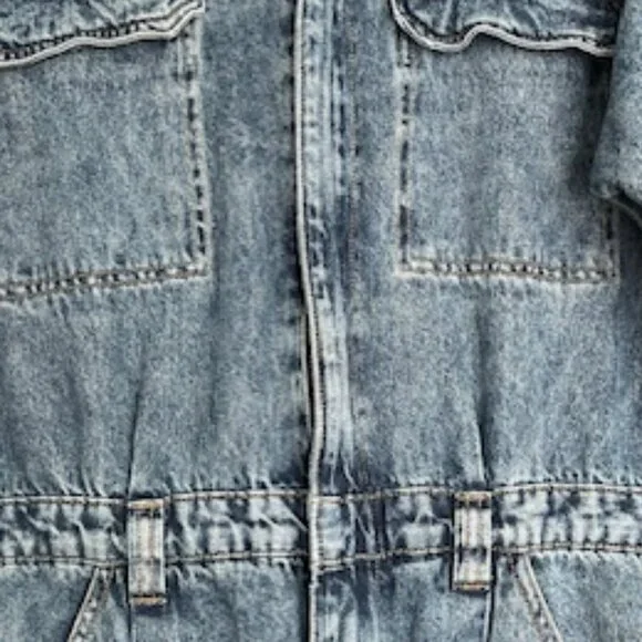 Free People We The Free Sammie Denim Coverall Jumpsuit Size M - Picture 9 of 9